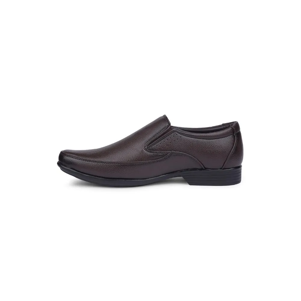 Gloss Shine Vintage Mode Fortune By Liberty Mens HIL-8 Brown Formal Non Lacing Shoes