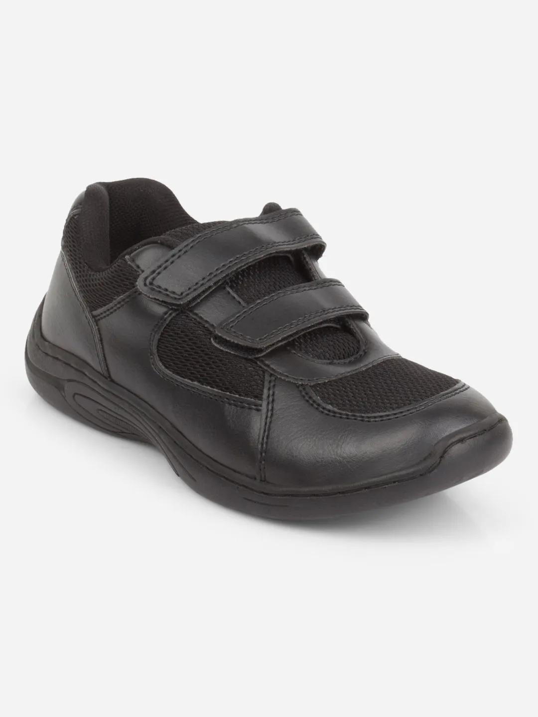 Black Unisex School Shoes for Kids, Boys and Girls (IT0300)-School Shoes - iD Shoes