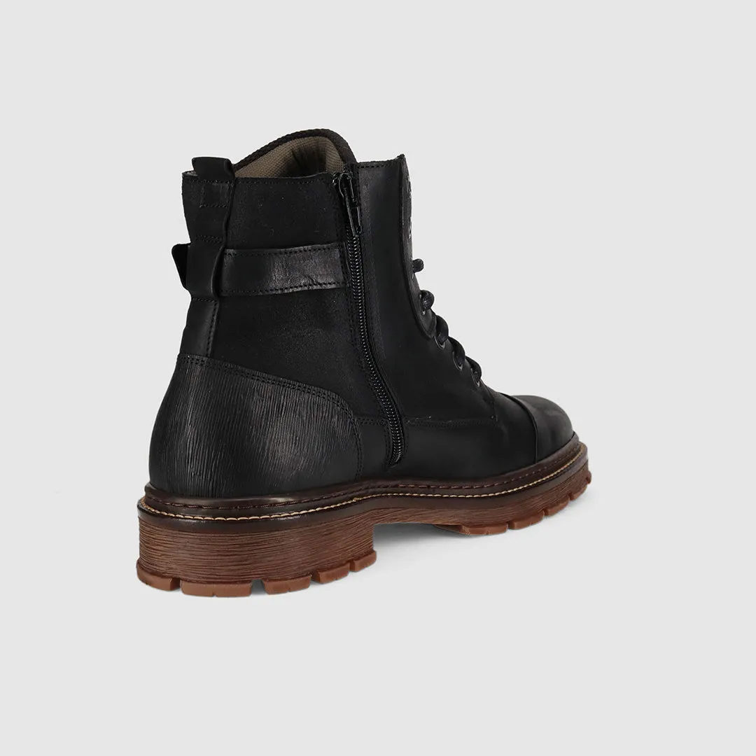 Wide Range Woodend Lace Up Boots Black