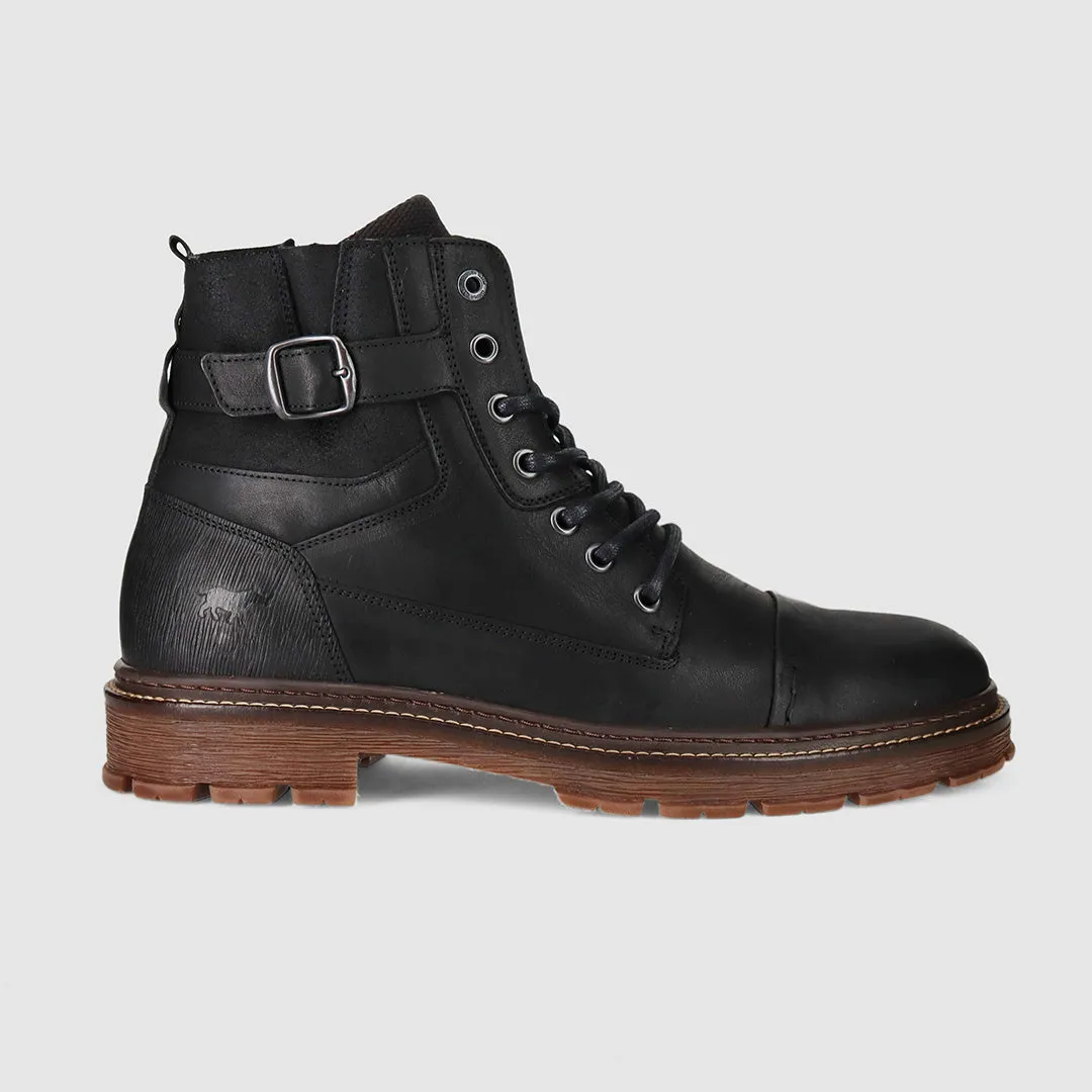 All Day Comfort Shock Absorbing Mountain Hike Woodend Lace Up Boots Black