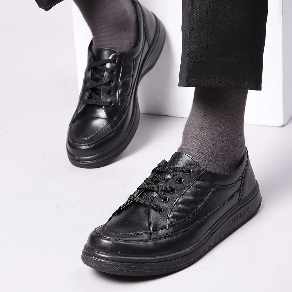 Versatile Footwear Warrior Black Formal Lacing Shoes For Men 2078-01 By Liberty
