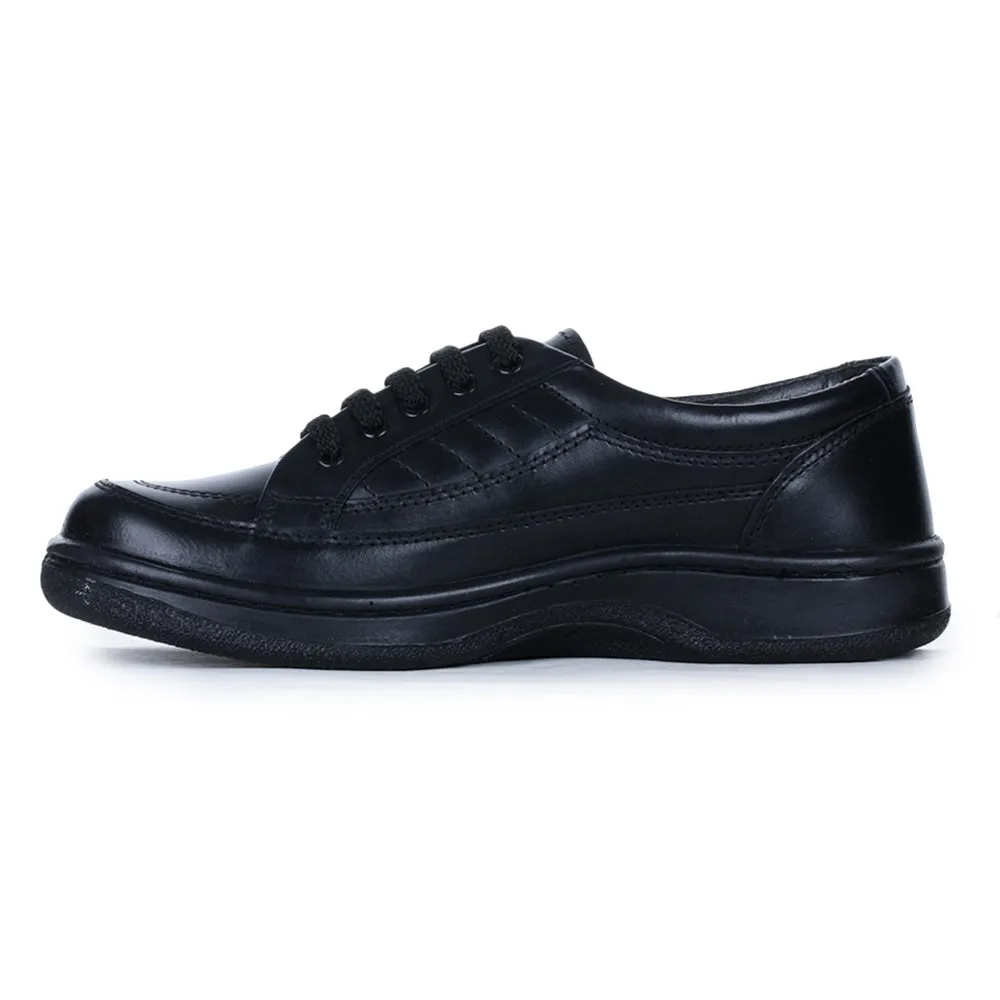 Warrior Black Formal Lacing Shoes For Men 2078-01 By Liberty Hand Finish
