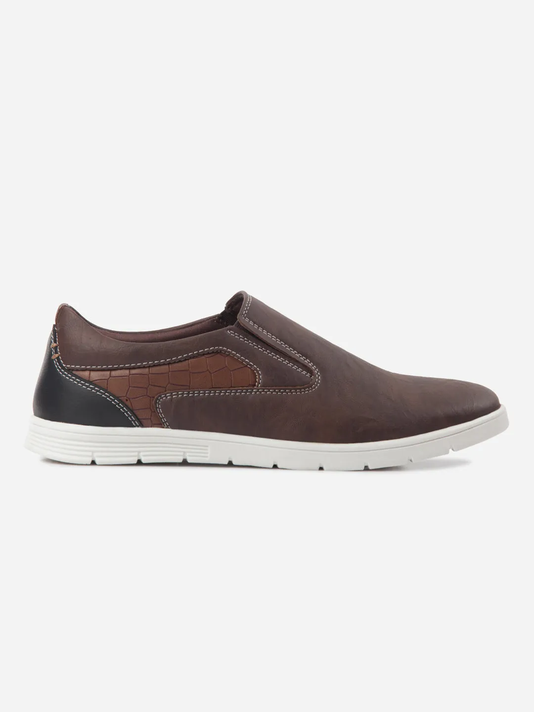 Men's Brown Round Toe Slip On Casual (IX2152) Modern Edge Beauty Walk