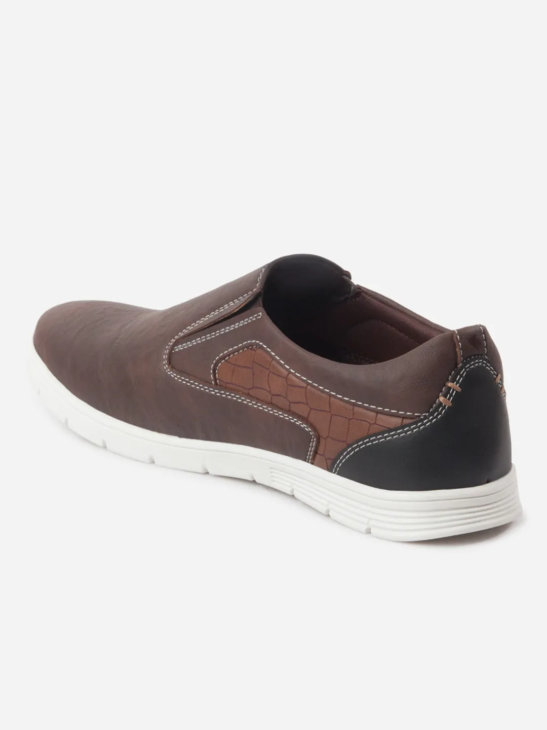 Men's Brown Round Toe Slip On Casual (IX2152) Digital Run