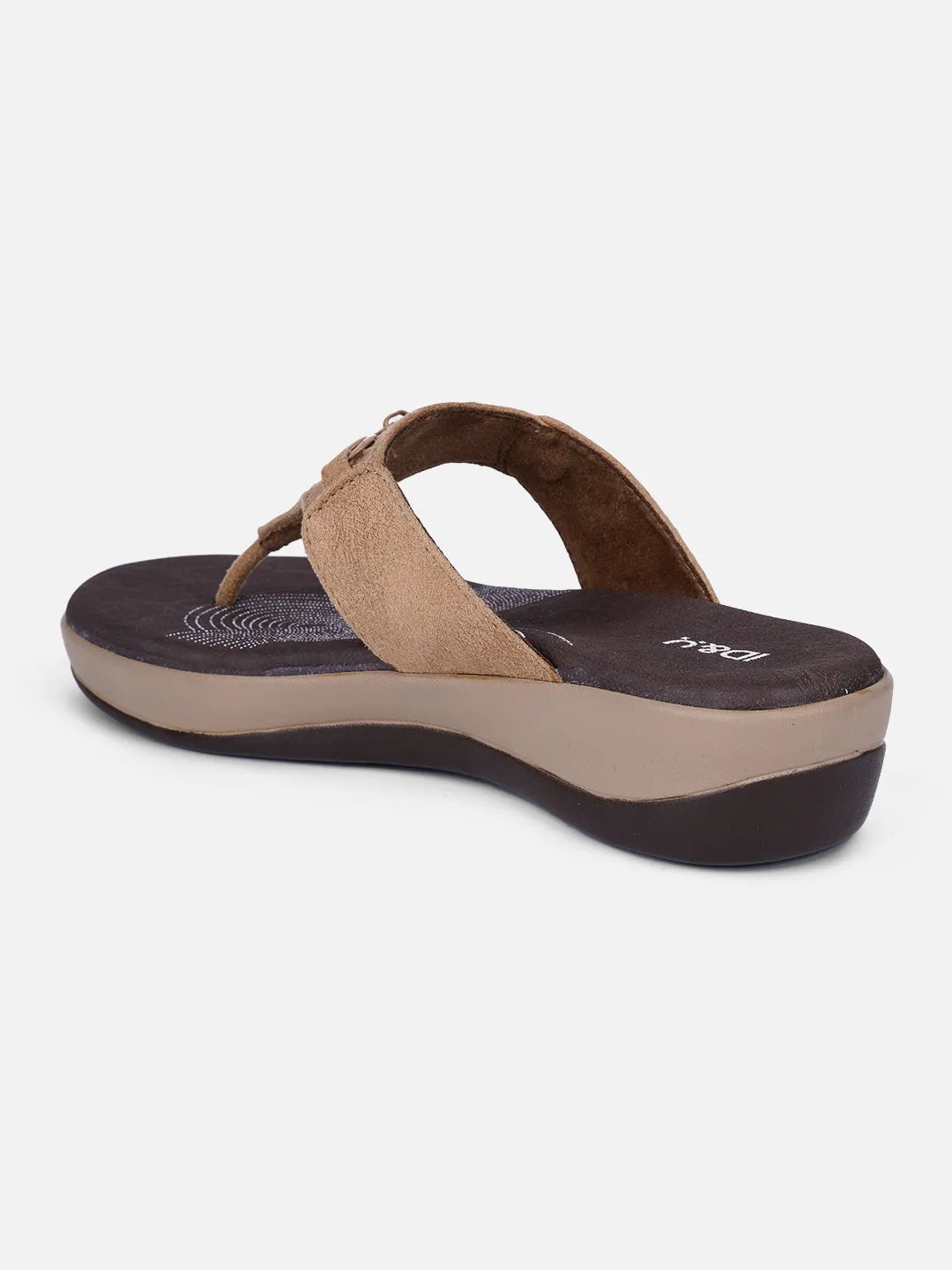 FlexGrooves Women's Beige Thong Sandals (IU6003)