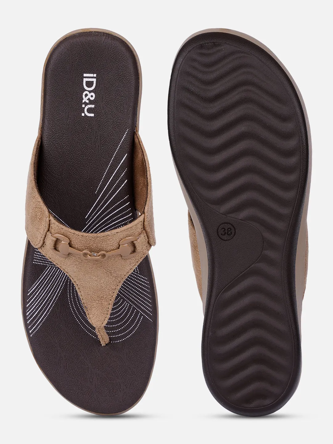 Chill Walk Women's Beige Thong Sandals (IU6003)