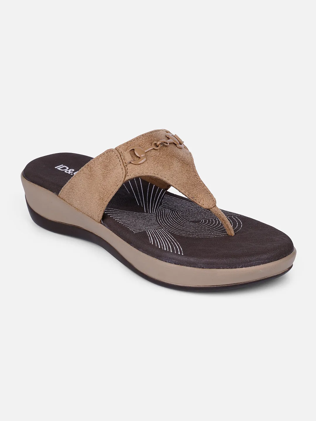 Odorless Slide Comfort Women's Beige Thong Sandals (IU6003)
