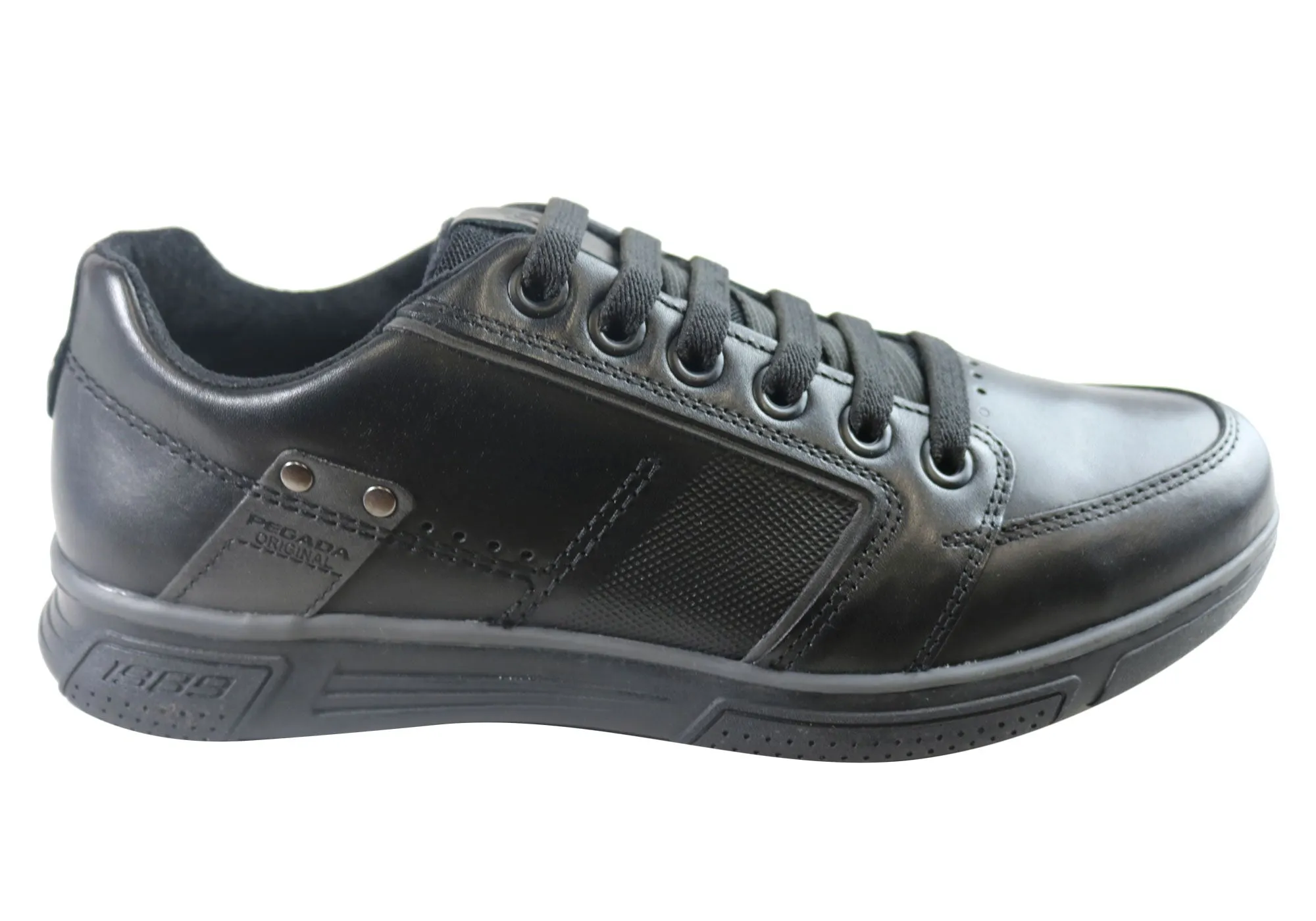 Pegada Carter Mens Leather Slip On Comfort Casual Shoes Made In Brazil Heel Support Driving Comfort