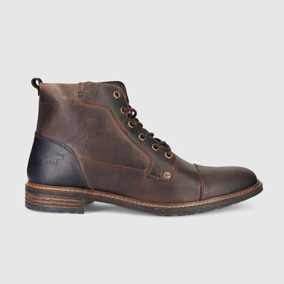 Clifton Lace Up Boots Dark Brown Quick Wear Grey Storm