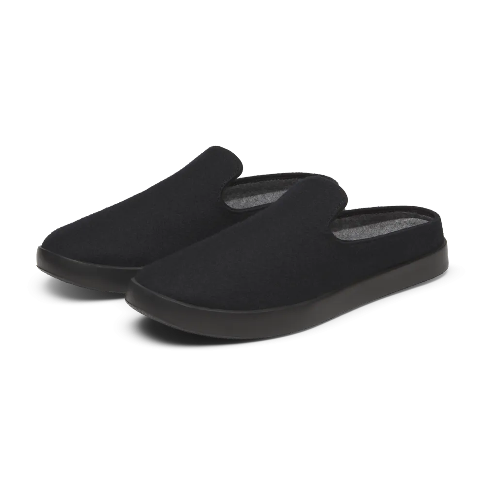 Comfortable ankle support Women's Wool Lounger Mule - Natural Black (Natural Black Sole)