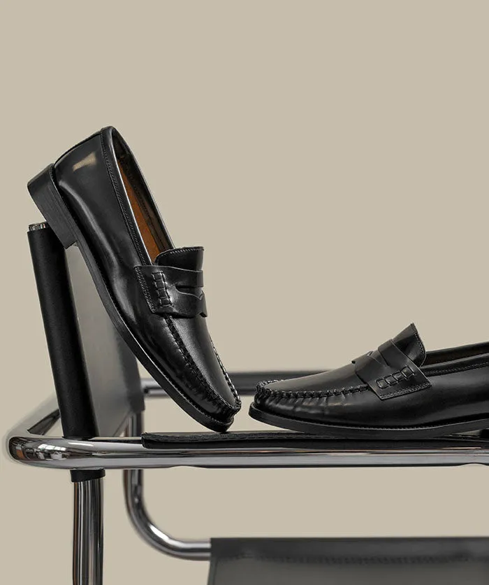 Simple Cut Mocassins LOUISE Noir