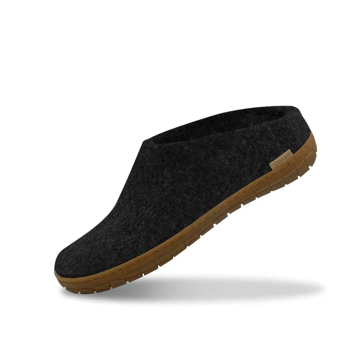 Glerups Slipper: Slip On, Charcoal - Honey Rubber Sole - BR-02-00 Polish Look