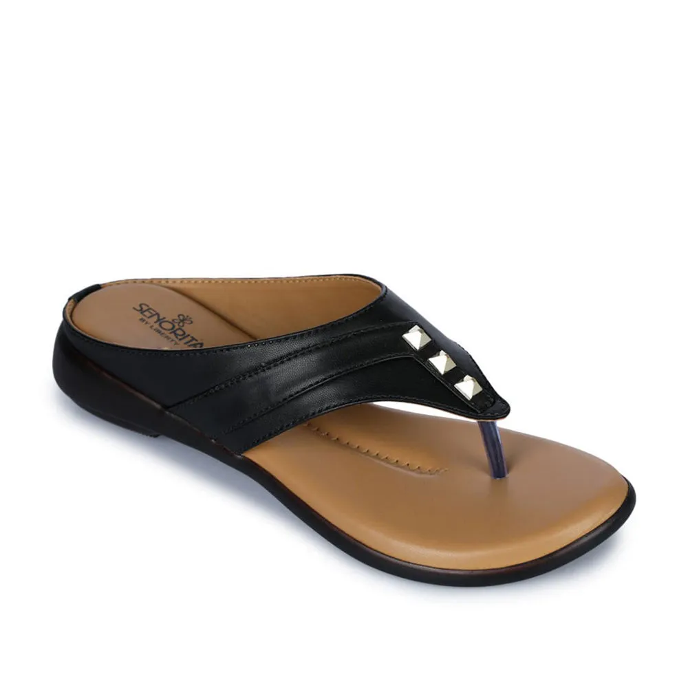Power Grip Senorita Casual (Black) Slipper For Women LAF-905 By Liberty