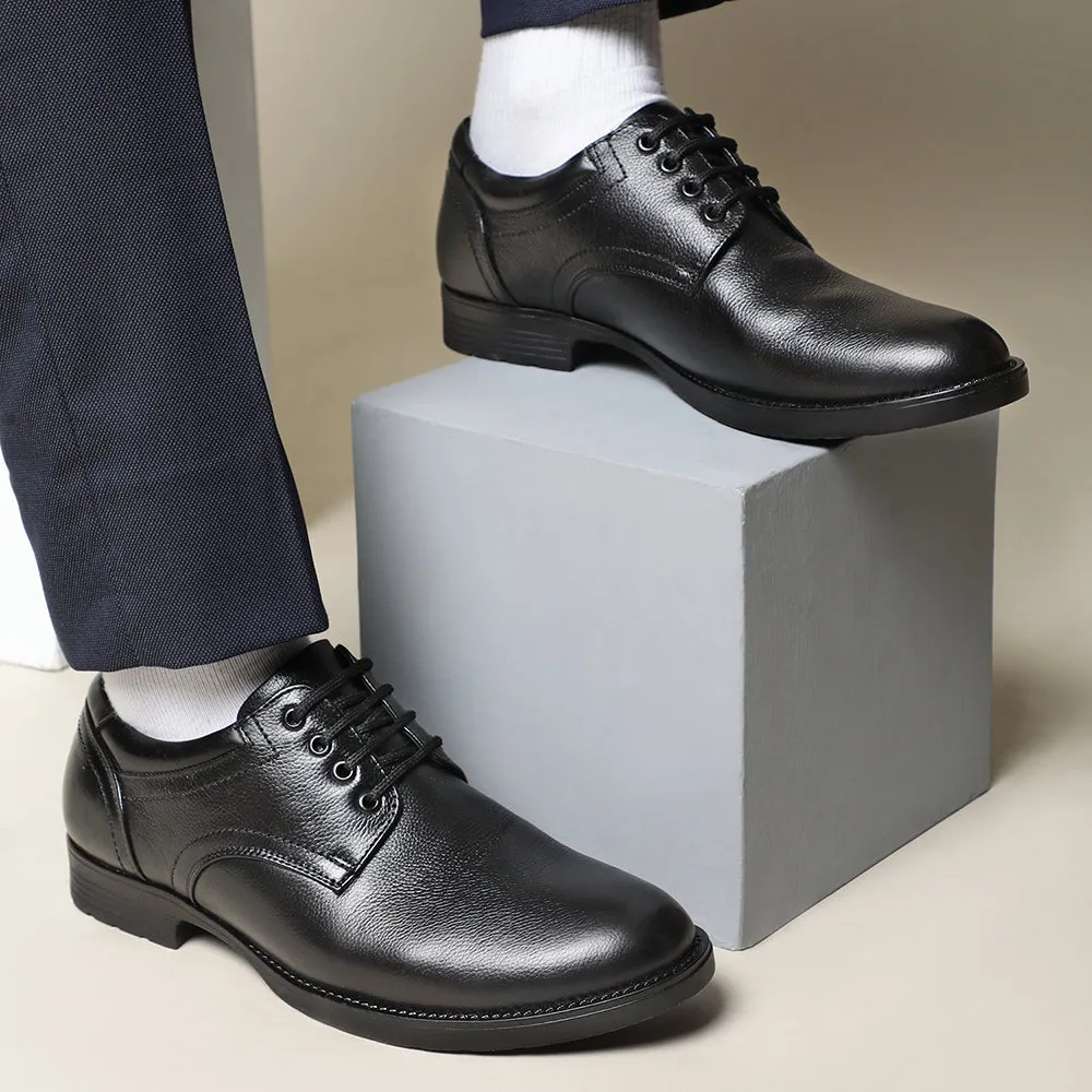 Healers Formal Black Lace-Up Derby Shoes For Men GAS-C17 By Liberty Bespoke Fit Stride Ease