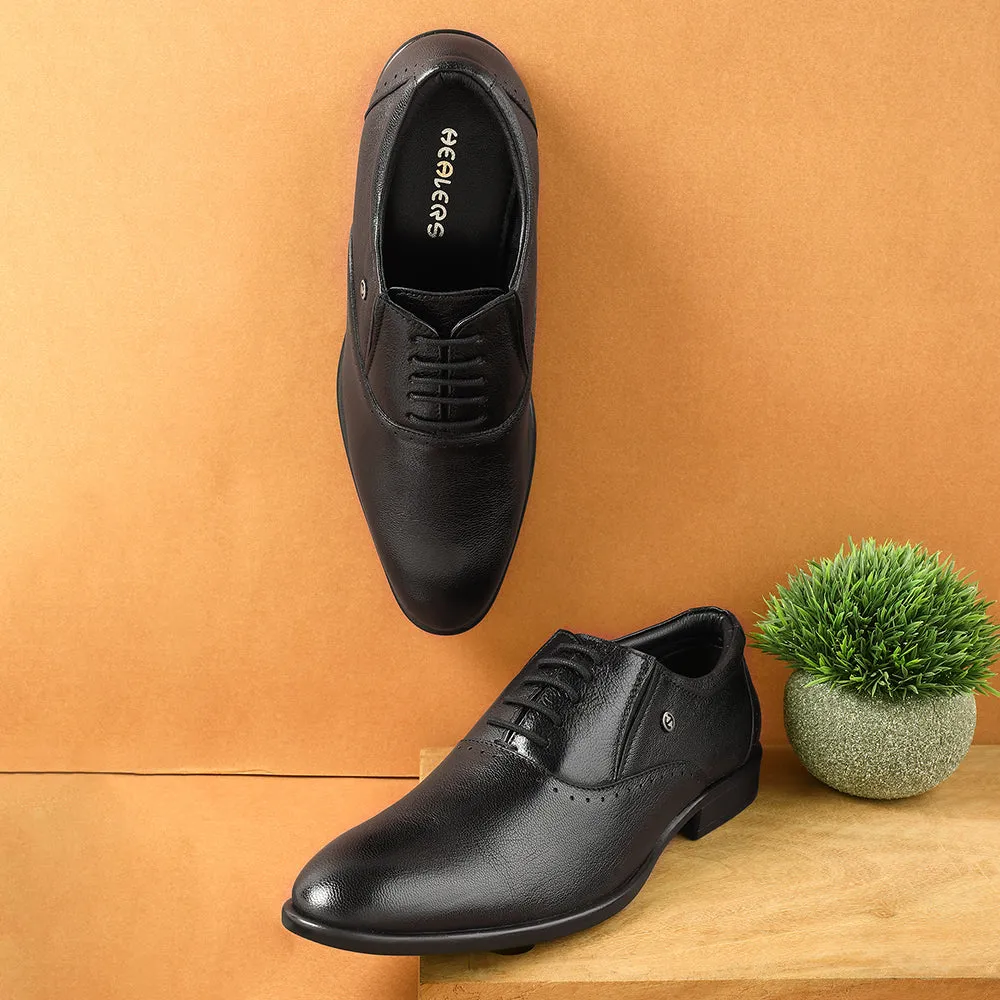 Healers Black Formal Lacing Oxford Shoes For Men U993-18 By Liberty Prestige Edge