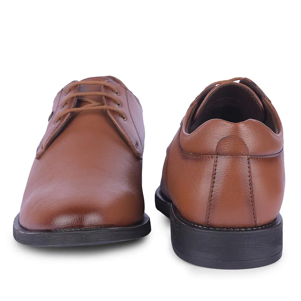 Healers Tan Formal Lacing Derby Shoes For Men SAGAR-16 By Liberty Icon Shade