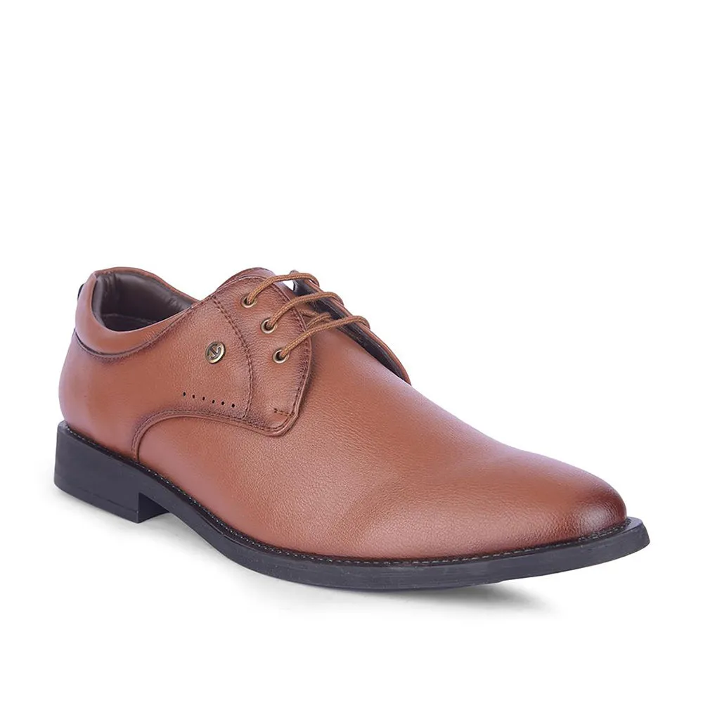 Healers Tan Formal Lacing Derby Shoes For Men SAGAR-16 By Liberty Modern Line Feel Prime