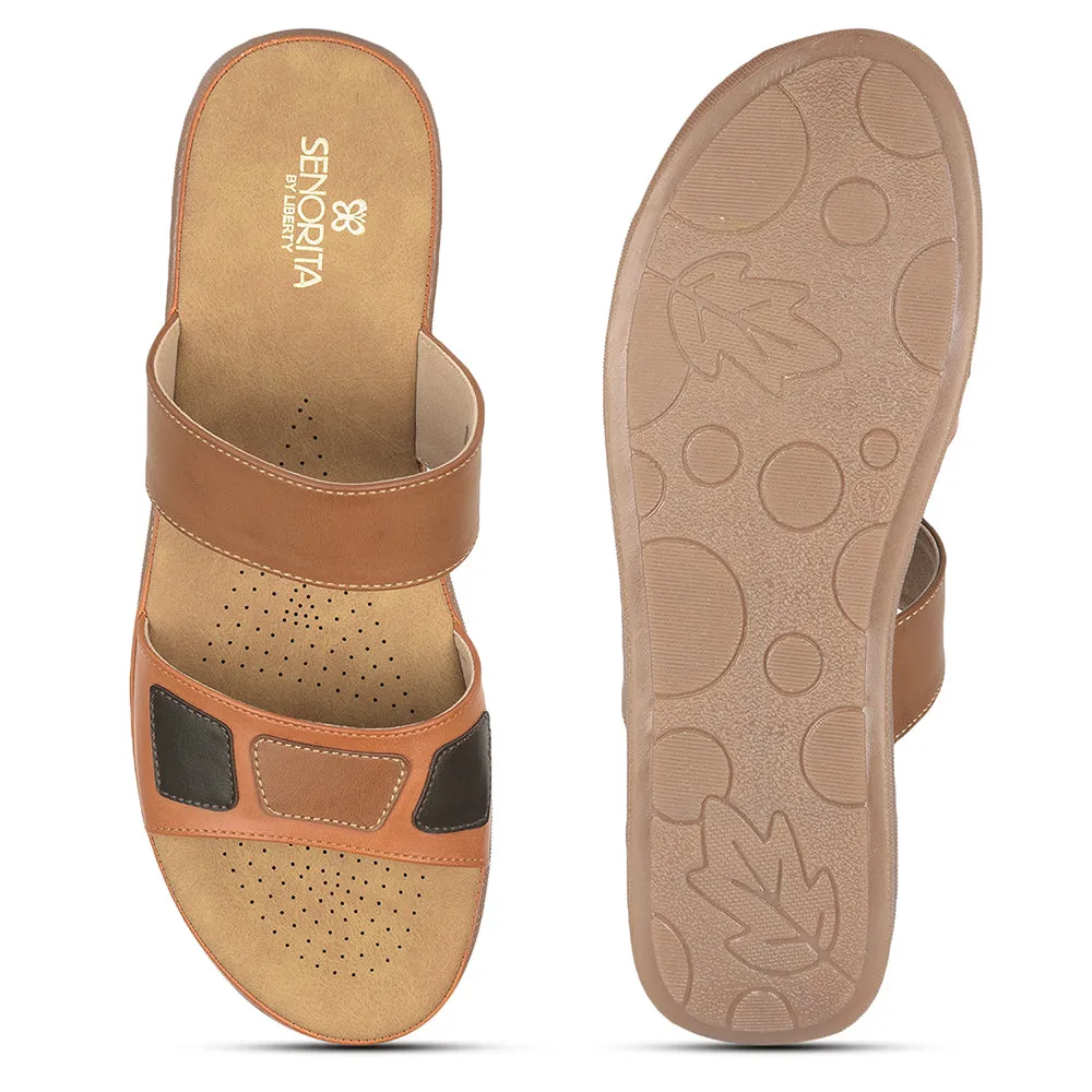 Leather Comfort Lining Senorita Casual (Tan) Slippers For Women M17-12 By Liberty