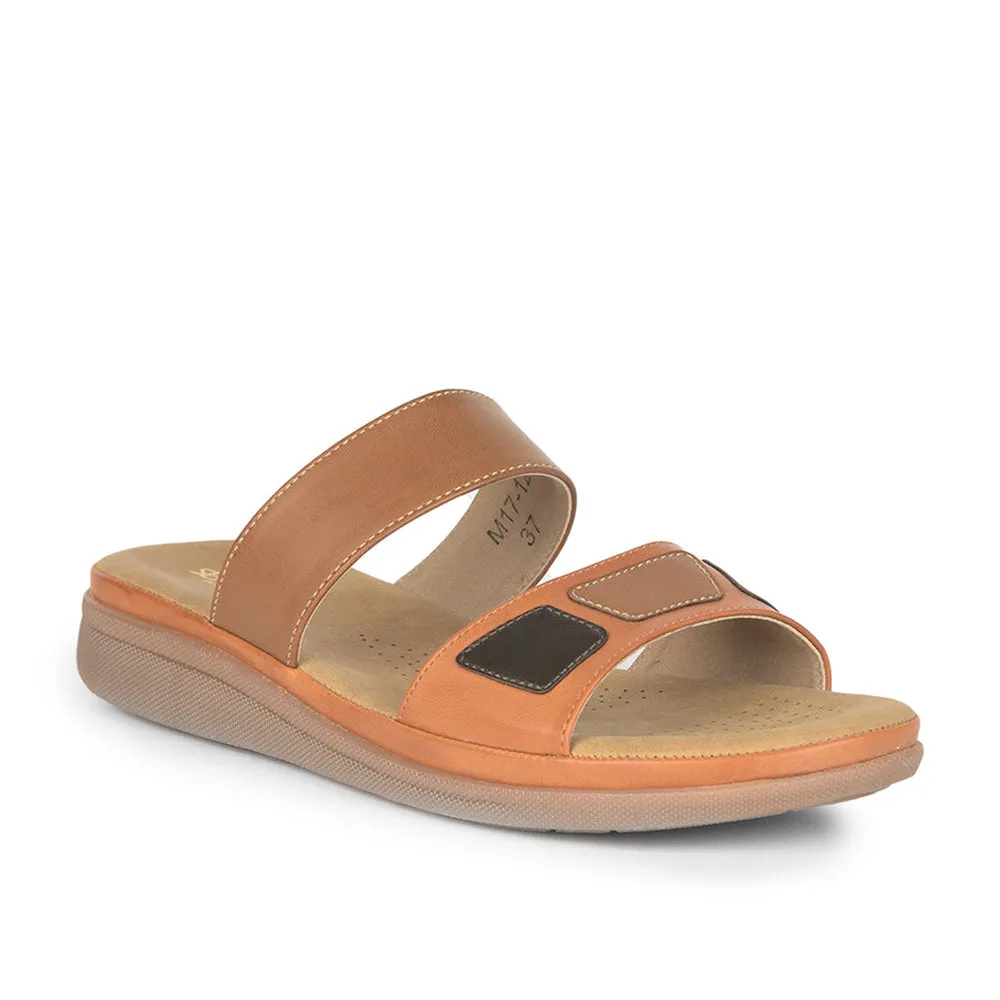 Senorita Casual (Tan) Slippers For Women M17-12 By Liberty Pack Safe