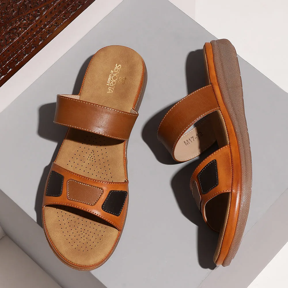 Senorita Casual (Tan) Slippers For Women M17-12 By Liberty Athletic