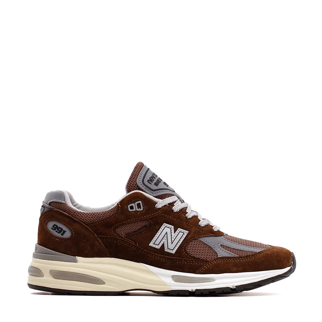 Cushioned Footbed New Balance Unisex Made in UK 991v2 Pinecone U991BR2