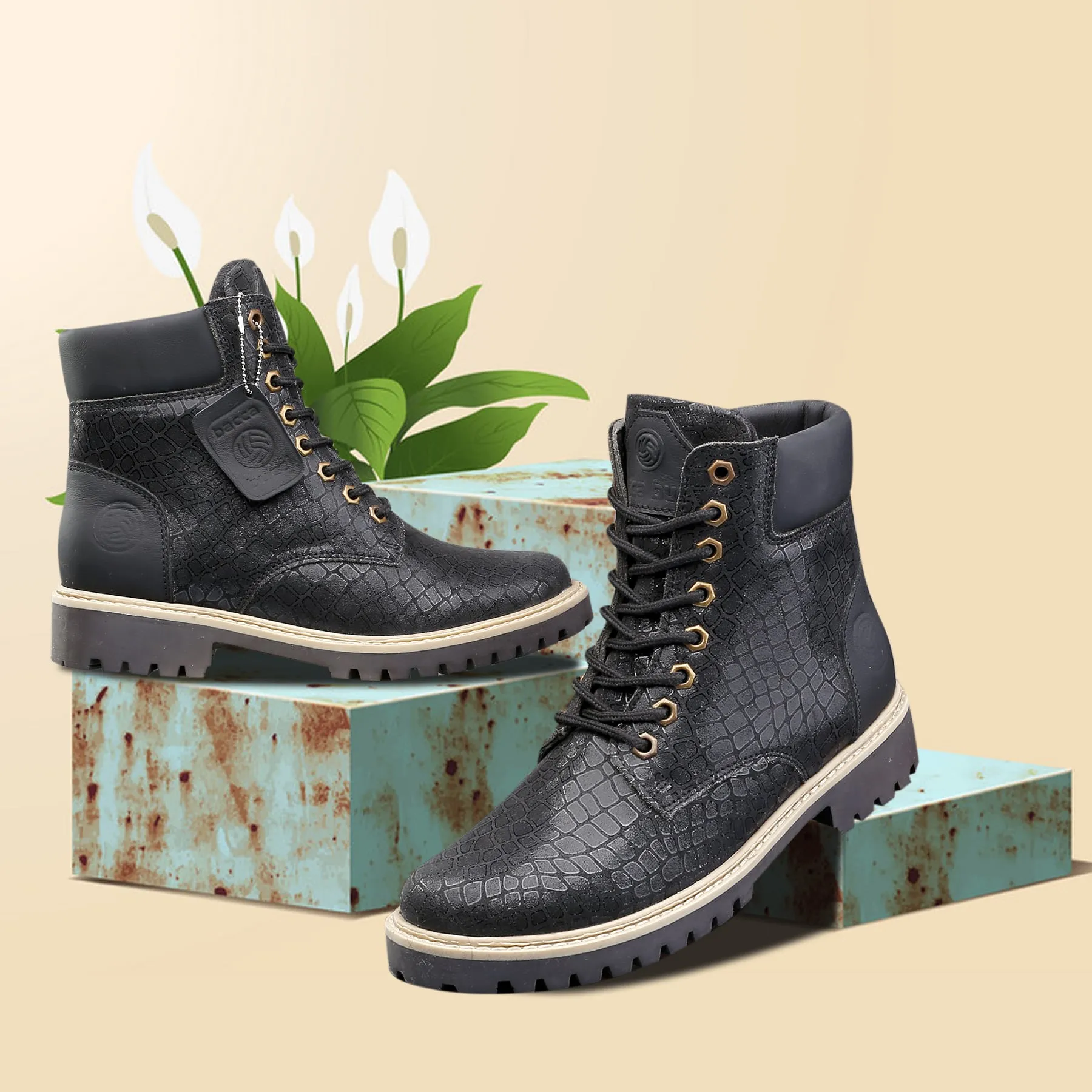 Soft Night Out Bacca Bucci WOMEN Genuine-Leather High-Ankle Chukka Boots | Model Name: VIENNA