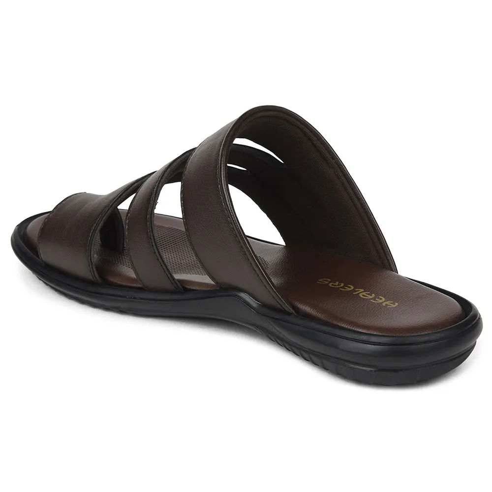 Everyday Use Stand Firm Healers Brown Casual Slipper For Mens AOL-12 By Liberty