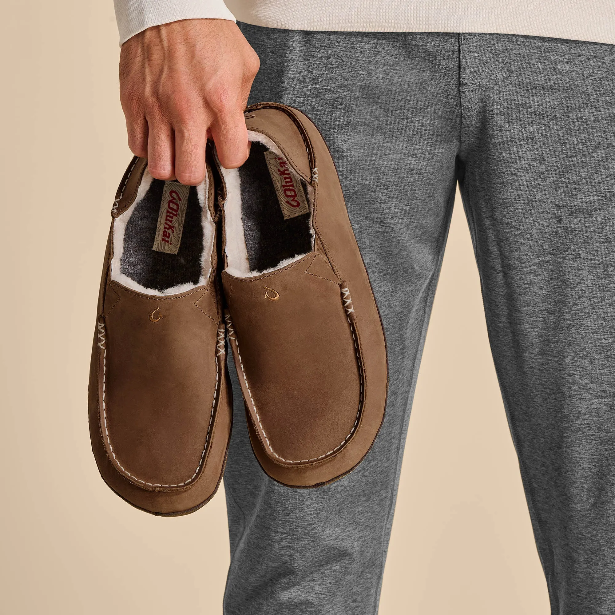 Toe Box Room RubberOutsole Molo Slipper - Toffee / Dark Wood
