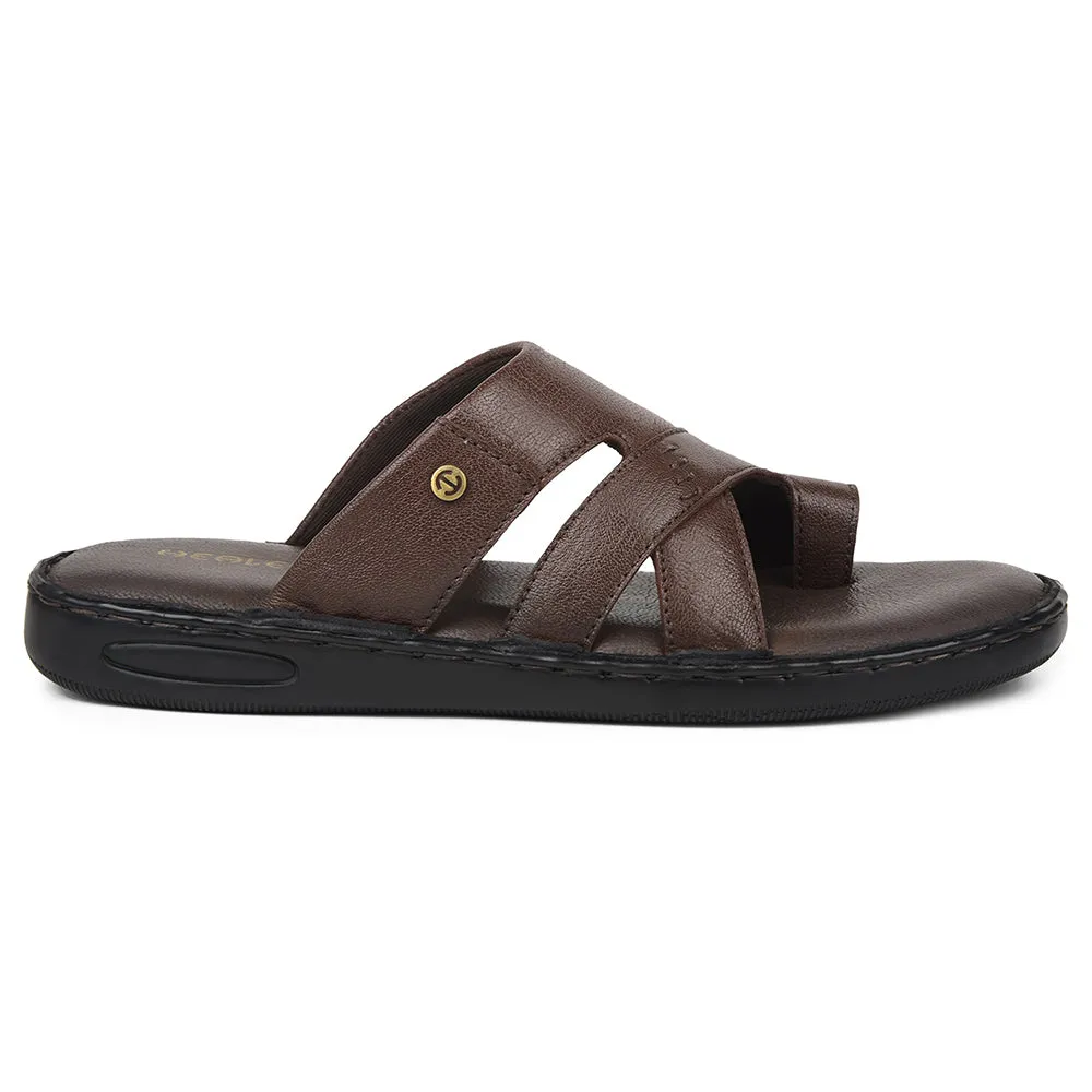 Healers Brown Casual Slipper For Mens AOL-10 By Liberty Adjustable Rapid Motion