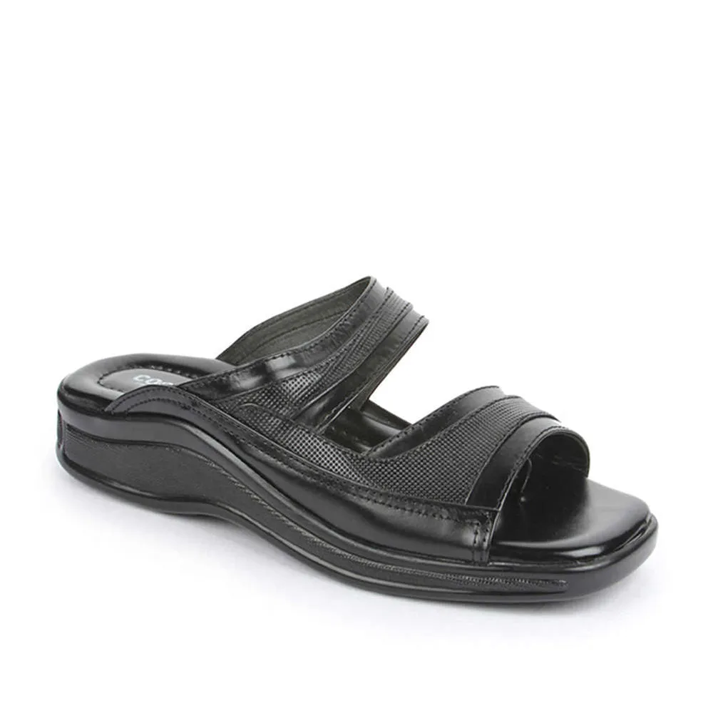 Coolers Casual Black Slippers For Men 2050-01 By Liberty Eye Draw