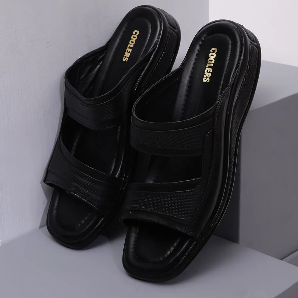 Heat Mode Coolers Casual Black Slippers For Men 2050-01 By Liberty