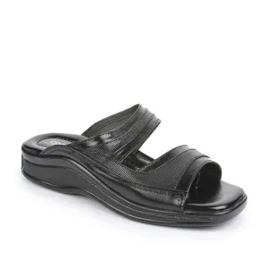 Coolers Casual Black Slippers For Men 2050-01 By Liberty Retro Core Pool Time