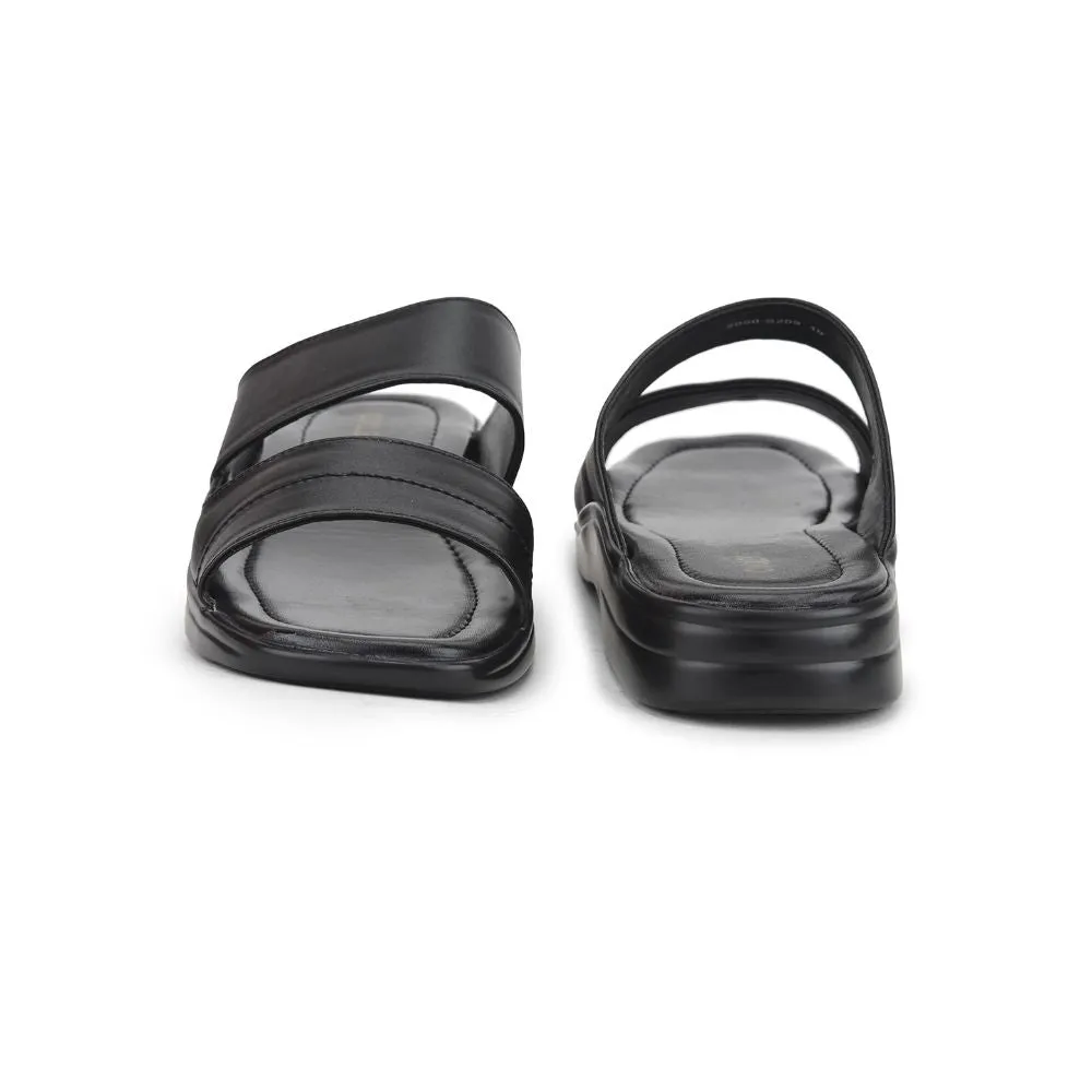 Coolers Casual Black Slippers For Men 2050-S209 By Liberty Comfort Step