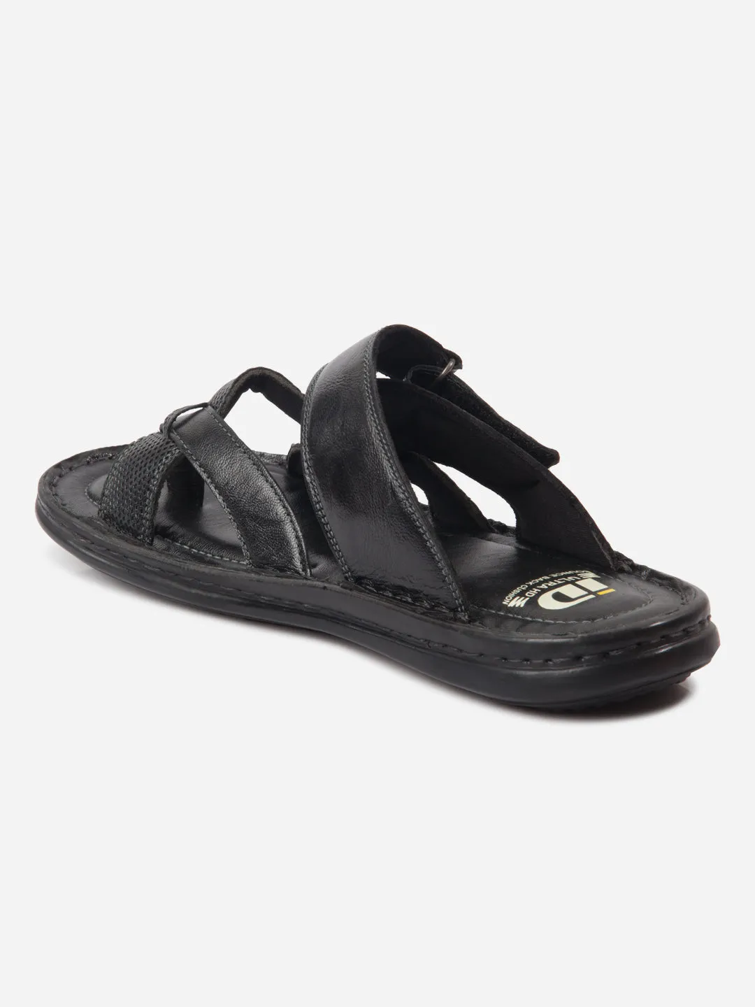 Desert Path Men's Black Cross Strap Sandals (ID4151)