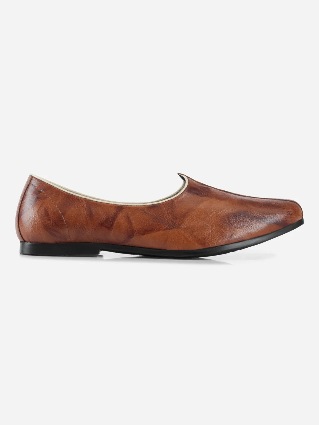 Men's Tan Ethnic Jalsa Juti and Mojaris (ID1077) Zen Step Desert Run
