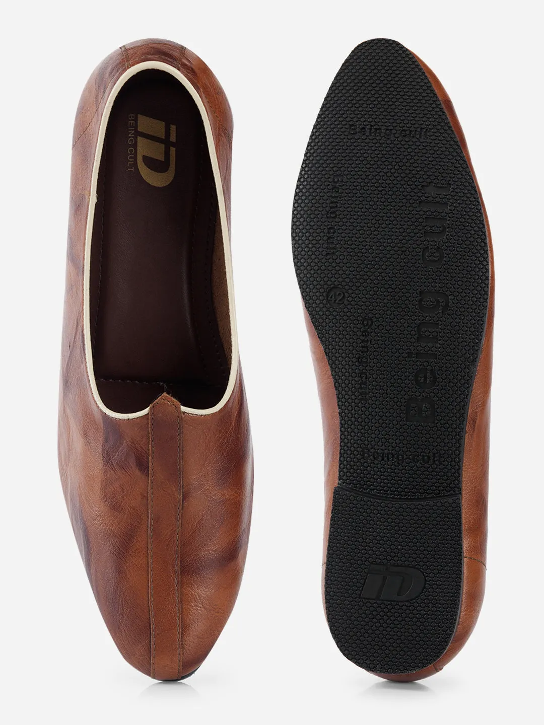 Play Mode Queen Fit Men's Tan Ethnic Jalsa Juti and Mojaris (ID1077)