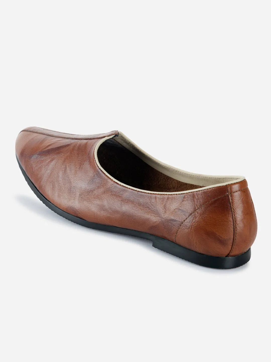 Strong Grip Men's Tan Ethnic Jalsa Juti and Mojaris (ID1077)