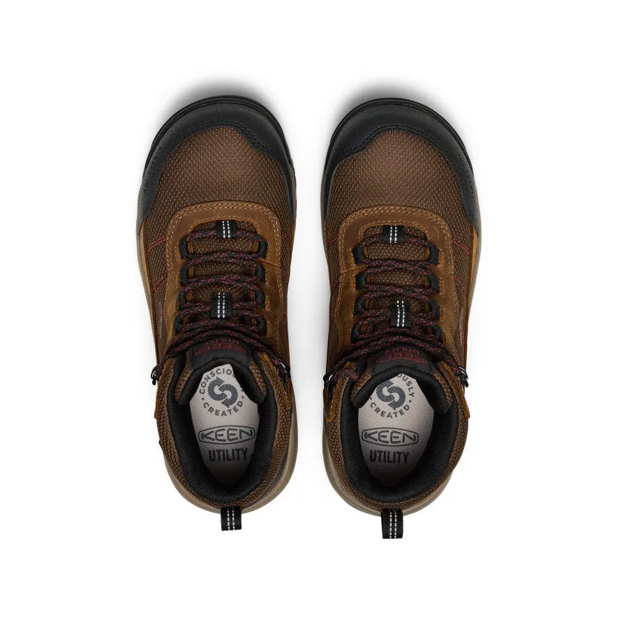 Women's Skokie Waterproof Work Boot (Carbon Toe)  |  Bison/Black Relaxed Fit Shoes