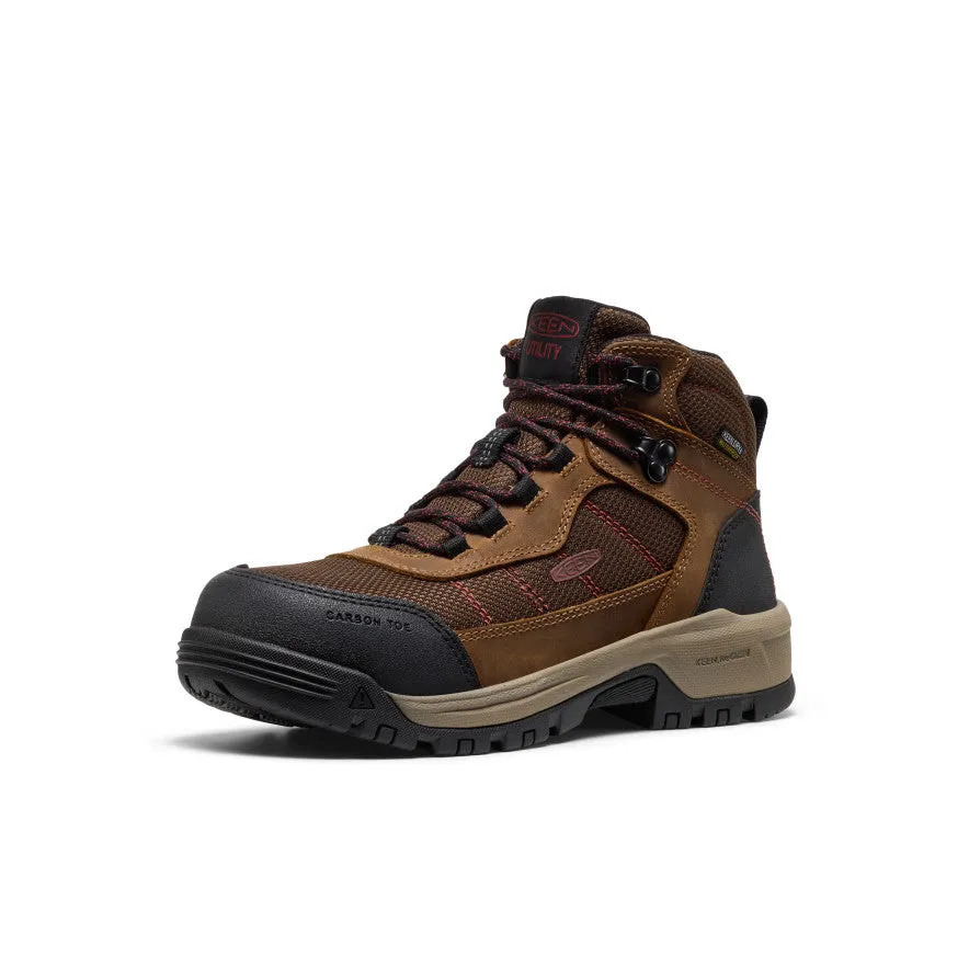 PU material Women's Skokie Waterproof Work Boot (Carbon Toe)  |  Bison/Black