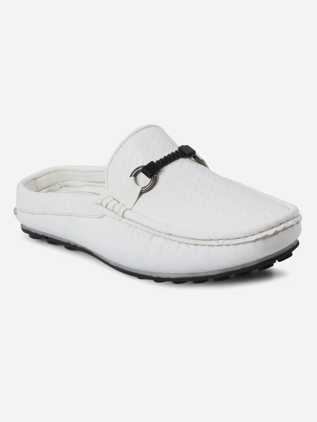Feather Light Long Distance Men's White Moc Toe Buckle Mule (IX4112)