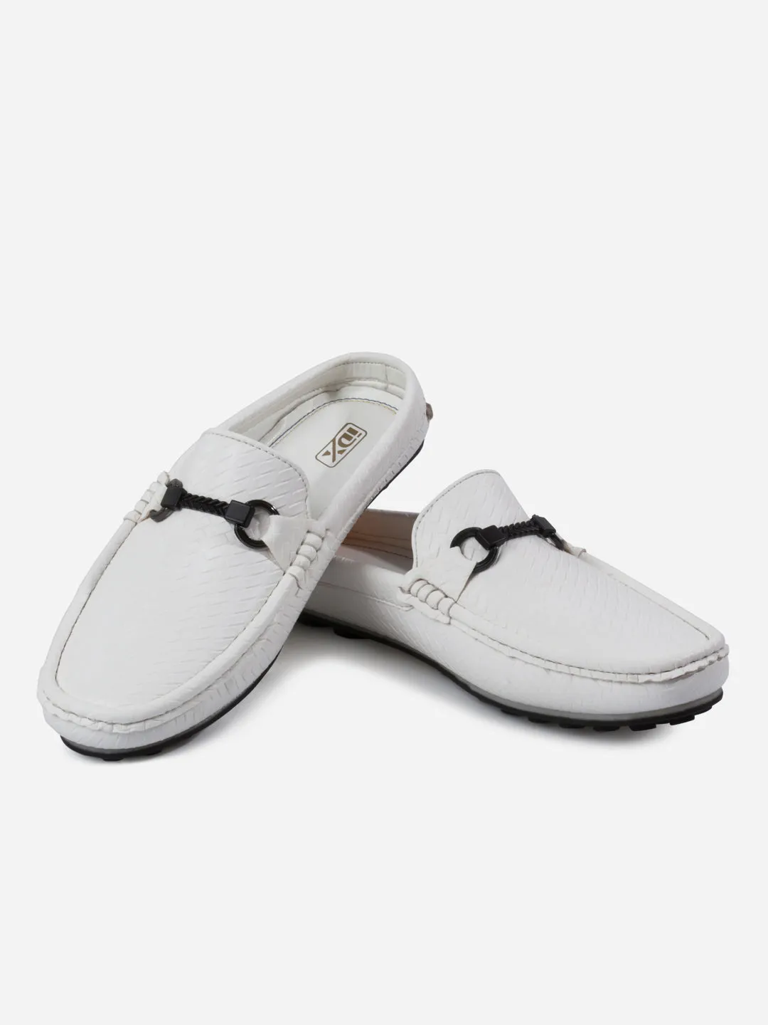 Men's White Moc Toe Buckle Mule (IX4112) Foam Base