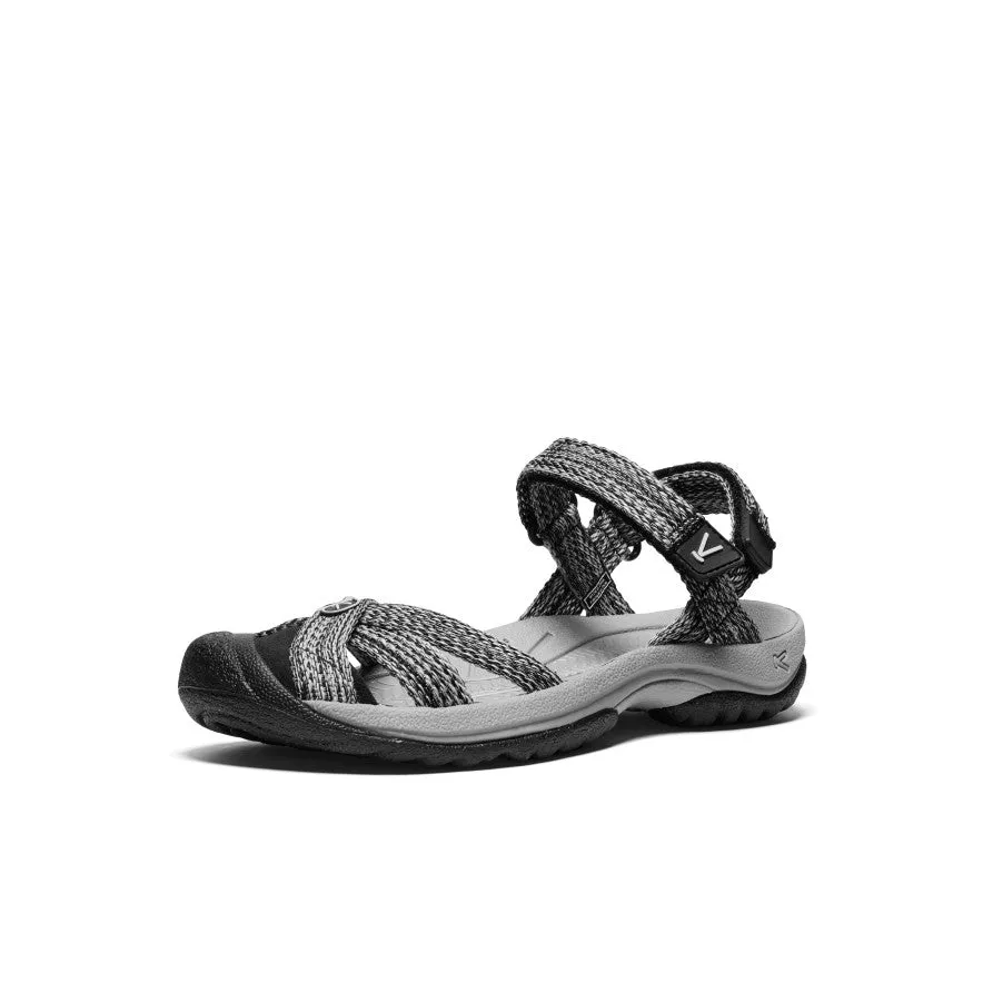 Multi Directional Flex Grooves Women's Bali Strap Sandal  |  Alloy/Black
