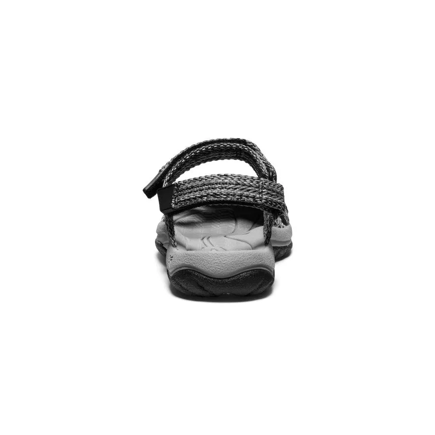Women's Bali Strap Sandal  |  Alloy/Black Soft Leather