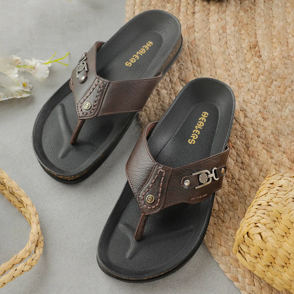 Healers Brown Casual Slipper For Men CSS-28E By Liberty Cyber Mode