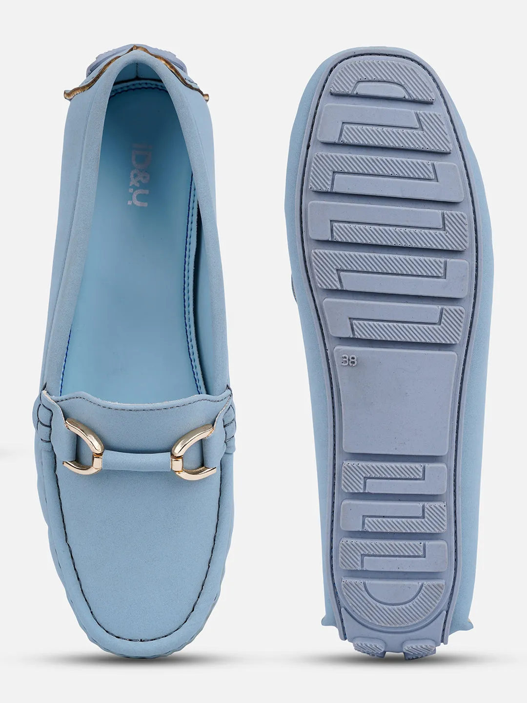 Comfortable Cushions Prairie Run Women's Sky Blue Soft & Premium Loafers (IU2001)