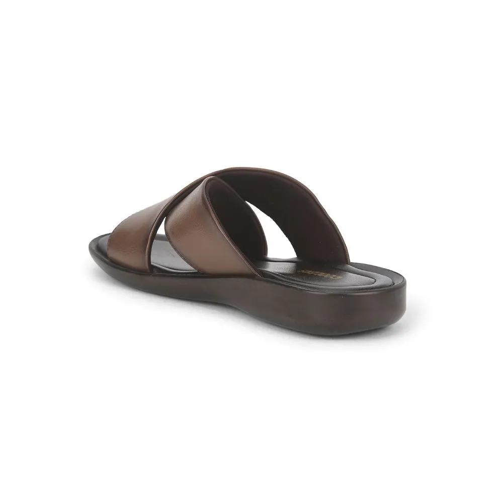 Coolers Tan Casual Slippers For Men CROSS-1E By Liberty Machine washable Street Formal