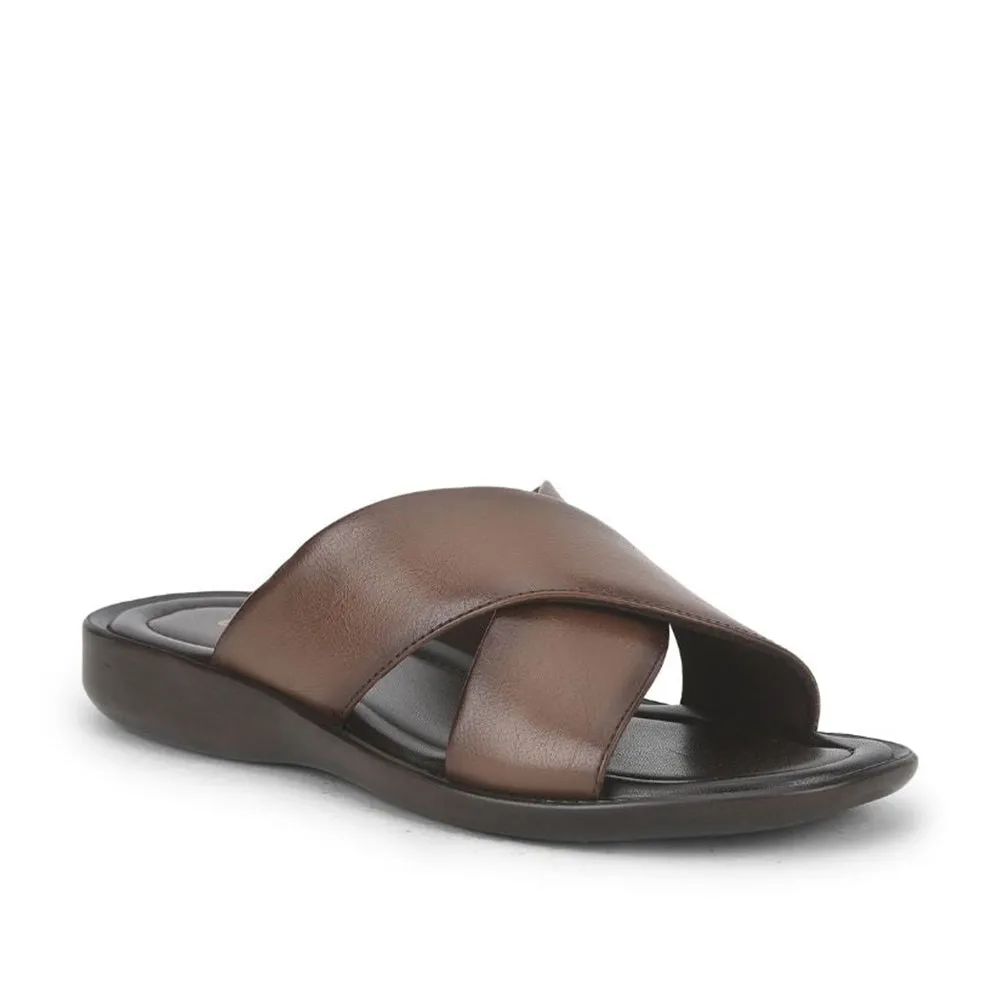 Coolers Tan Casual Slippers For Men CROSS-1E By Liberty Versatile use Coastal Shade