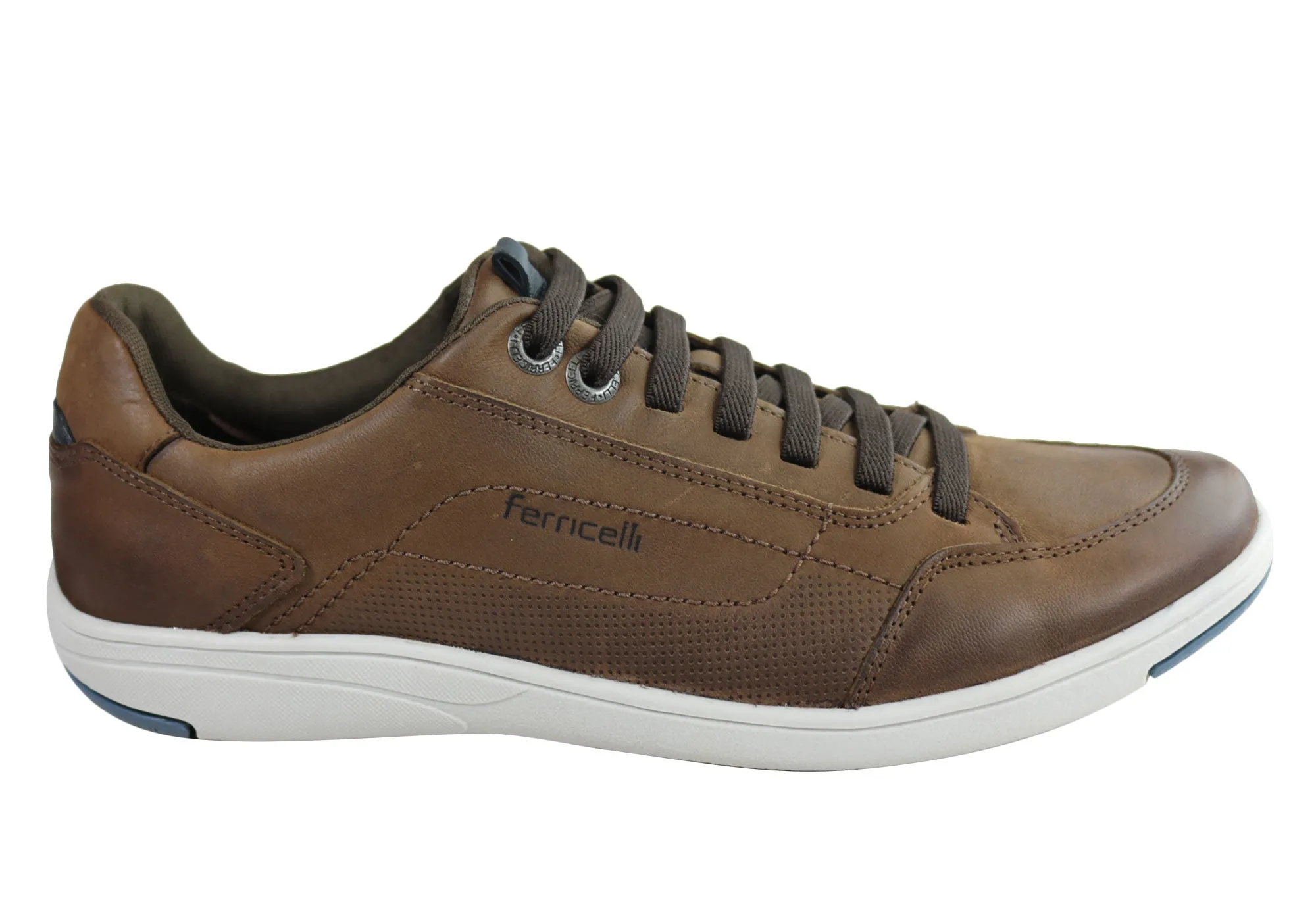 Ferricelli Willie Mens Leather Slip On Casual Shoes Made In Brazil Flat Finish