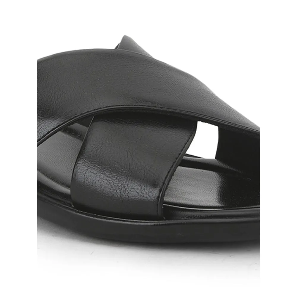 Future Walk Energy Walk Coolers Black Casual Slippers For Men CROSS-1E By Liberty