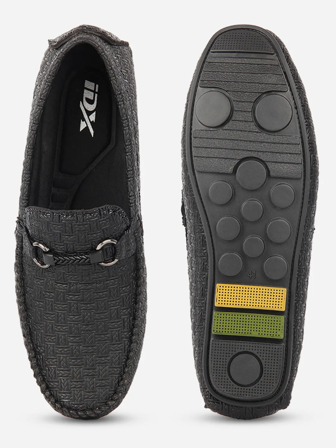 Men's Black Saddle Trim Loafer (IX4104) Kids Fun Retro Mood